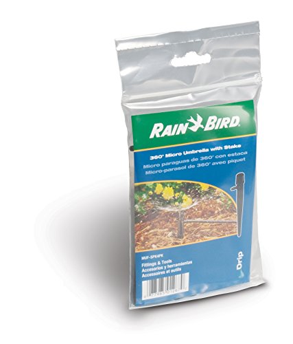 Rain Bird MBF4PKS Drip Irrigation Micro-Bubbler on Stake, 360° Full Circle Pattern, 0 - 3' Spray Distance, 4-Pack