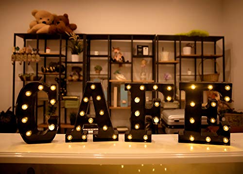 Foaky Colorful LED Letter Lights with Remote,Marquee Light Up Letters Sign for Night Light Wedding/Birthday Party Battery Powered Christmas Lamp Home Bar Decoration(D)