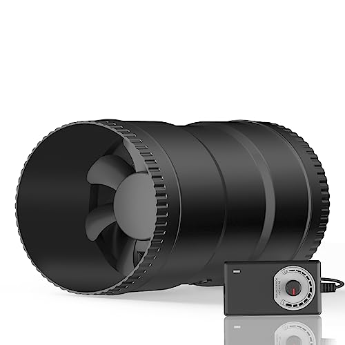 Hon&Guan 3 Inch Inline Marine Bilge Blower Fan with Speed Controller 130 CFM,Water Resistant and Low Noise for Marine Cabin Engine/Boat / 3D Printers/Laser Engravers