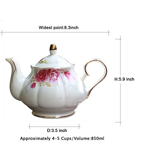 Jomop Tea Pot Handmade Ceramic Flowers (Pink)