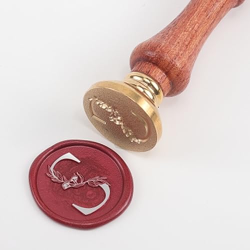 Alphabet O Wax Seal Stamp, ONWINPOR Eucalyptus Leaves Wax Seal Stamp Leaves Letter O Sealing Stamp for Letter Sealing Wax, Christmas Thanksgiving Card (O)