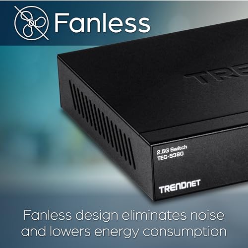 TRENDnet 8-Port Gigabit GREENnet Switch, Ethernet Network Switch, TEG-S82G, 8 x 10-100-1000 Mbps Gigabit Ethernet Ports, Ethernet Splitter, 16 Gbps, Metal, Lifetime Protection, Black