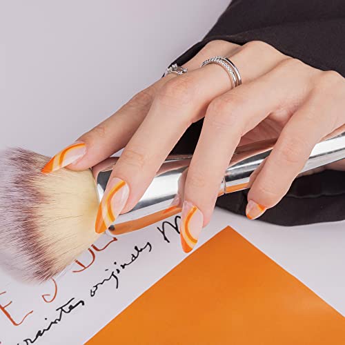 6 Packs (144 Pcs) Medium Press On Nails Almond False Nails with Designs Fake Nails with Glue On Nails Set Stick On Nails for Women and Girls…