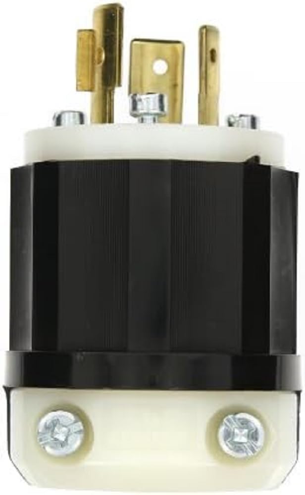 Leviton 2351 20 Amp, 600 Volt, NEMA L9-20P, 2P, 3W, Locking Plug, Industrial Grade, Grounding - Black-White