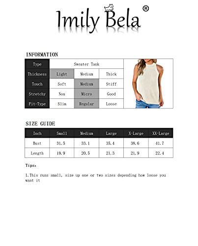 Imily Bela Womens Sweater Tank Summer Halter Tops Casual Sleeveless Shirts Loose Knit Cami