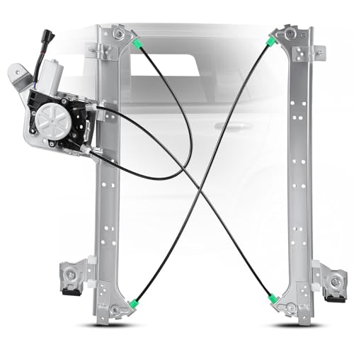 YHTAUTO Rear Driver Side Power Window Regulator With 2-Pin Motor Assembly for Chevy Silverado & GMC & Cadillac Models, Silverado/Sierra 1500 2500 HD 3500, Suburban/Avalanche/Yukon XL, Escalade ESV EXT