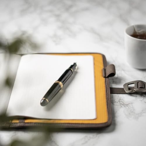 LOCHBY Field Journal A5 Planner Cover | Water Resistant Waxed Canvas | Pen Loop | Included Tomoe River Notebook | Perfect for Travel, Art, Bullet Journal