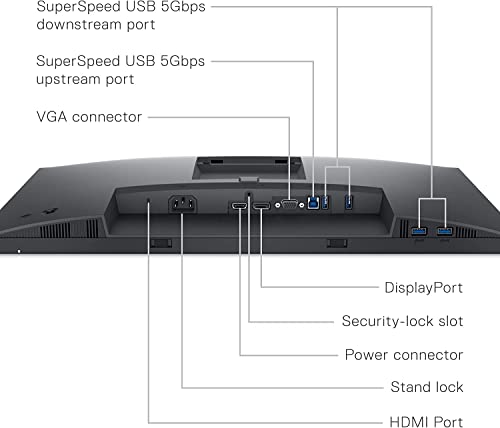Dell P2425H 24" 16:9 IPS Computer Monitor Screen with DisplayPort and USB 3.0 Upstream Cables - New Model