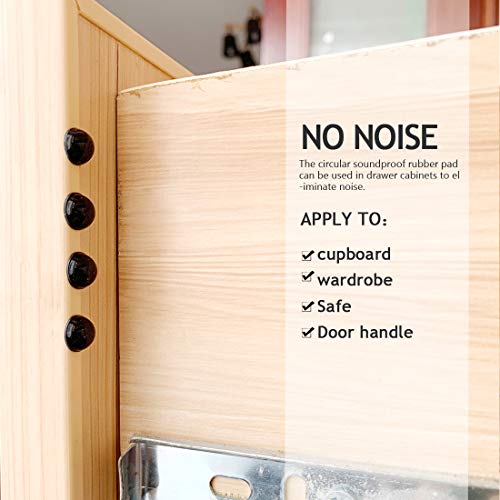 LLRY 100 Pieces Rubber Feet Pads Adhesive Buffer Pads Door Bumpers Self Stick Noise Dampening Pads Small Clear Soft Close Cabinet & Furniture Bumpers 9 mm Diameter x 3 mm (Black)