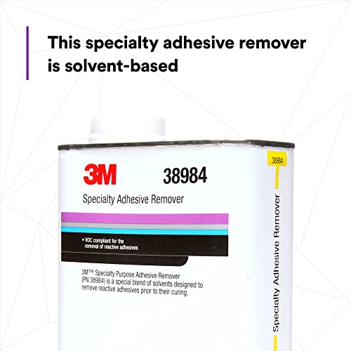 3M Specialty Adhesive Remover 38984, Transparent, Solvent Based, Easy Residue Removal, 1 quart