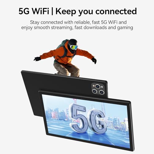 Android Tablet 10 Inch, 2024 Newest Android 13 Tablet, 128GB Storage+16GB RAM (8+8Virtual), Octa-Core Processor, 5G WiFi Tablet, 2 in 1 Tablet with Keyboard and Case, 13MP+8MP Dual Camera, GPS, Black