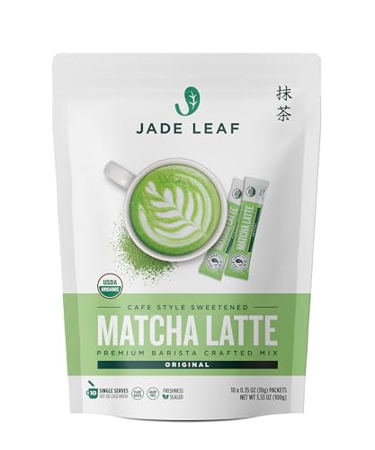 Jade Leaf Matcha Organic Café Style Sugar Free Matcha Latte Green Tea Powder, Premium Barista Crafted Mix, Authentically Japanese, 15 Servings (5.3 Ounces)