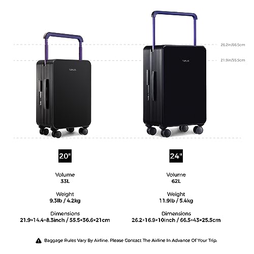 TUPLUS Suitcase ABS Hard Shell Luggage with 4 Spinner Wheels Hold Check in Travel Case with TSA Lock, Balance Series