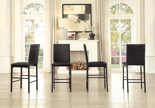 Homelegance Tempe Dining Counter Height Chair (Set of 4), Faux Leather, Dark Brown