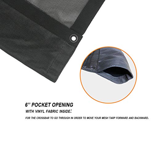 Leaveshade Dump Truck Mesh Tarp 8'X18'-Tentproinc Heavy Duty Cover with 6'' Pocket, No Rust Thicker Copper Eyelets, Reinforced Double Stitch Webbing Ripping Tearing Stop, Zip Bag Packed