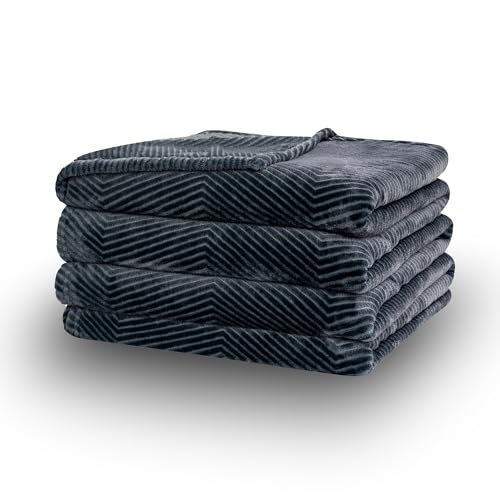 KORBLISS Oversized Blanket 120x120 Inches, Giant Huge Blanket 10'x10' Blanket for Bed, Sofa,Travel and Camping, Extra Large Big Soft Blanket Fits The Whole Family and Outdoor, Dark Grey - Waffle