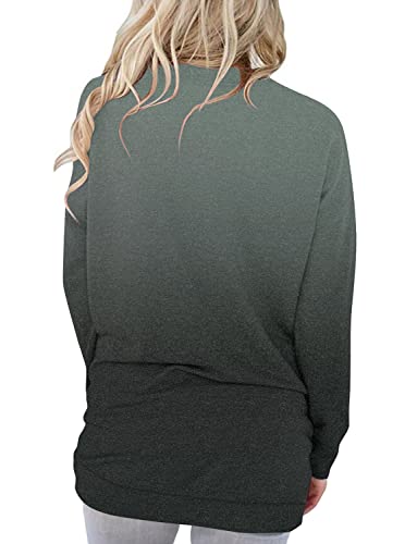 onlypuff Long Sleeve Tops for Women Pocket T Shirt Cute Shirts Casual Fall Tunic Tops Sweatshirt Peach M