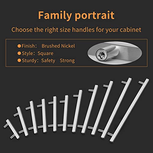 homdiy Brushed Nickel Kitchen Cabinet Hardware - 1 Pack Stainless Steel Dresser Drawer Pulls 8-4/5 inch Cupboard Door Pull for Bathroom, Bedroom