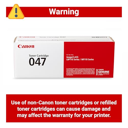 Canon Genuine 047 Black Toner Cartridge Compatible with LBP113w, MF113w