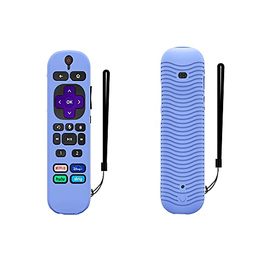 Glow Remote Case Replacement for Roku Voice Control Pro 2021, Silicone Cover Glow in The Dark, Bright Blue