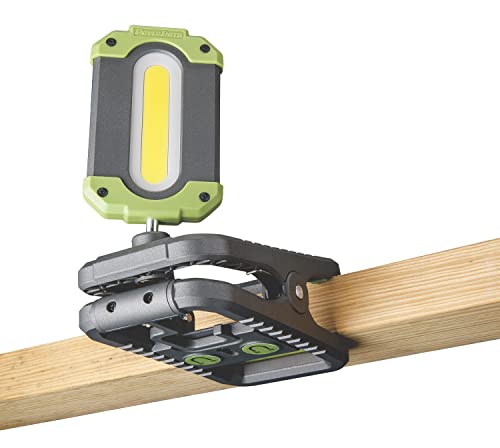 PowerSmith PWLR010CM Rechargeable LED Clamp Light 4.0Ah, 1000 Lumens, Gray