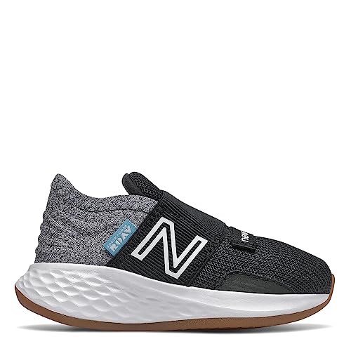 New Balance Baby Fresh Foam Roav V1 Bungee Running Shoe Sneaker, Black/Light Aluminum, 3 US Unisex Infant