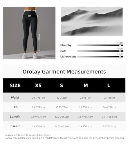 Orolay Women's High Waisted Leggings - Naked Feeling 7/8 Tights Buttery Soft Yoga Running Workout Pants Black X-Small