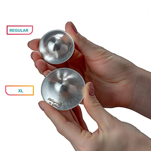 Moogco The Original Silver Nursing Cups - Nipple Shields for Nursing Newborn - Breastfeeding Essentials - Newborn Essentials Must Haves - Nipple Covers Breastfeeding - 925 Silver