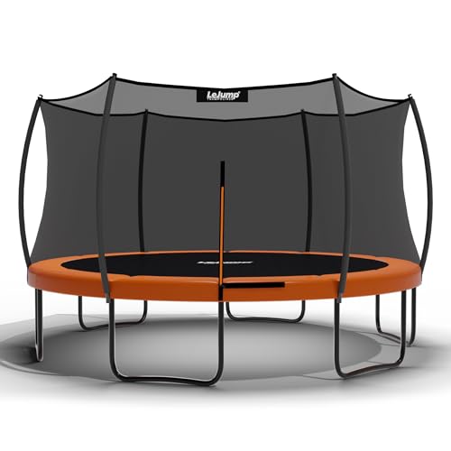 LeJump 14FT Outdoor Trampolines 14FT Springless ASTM Approved Recreational Trampoline with Enclosure Net, Big Trampoline for Adults and Kids
