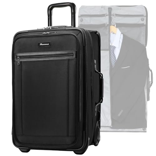 Modoker Rolling Garment Bag with Wheels Luggage for Suits with Wheels Wheeled Garment Bag for Travel 2 in 1 Rolling Duffel Bag, Black