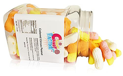 Sarah's Candy Factory Assorted Circus Peanuts Marshmallow | Spangler Retro Candy in Jar, 1.5 Lbs