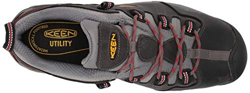 KEEN Utility Men's Detroit XT Low Height Toe Metatarsal Guard Work Shoes, Steel Grey/Bossa Nova, 10 Wide