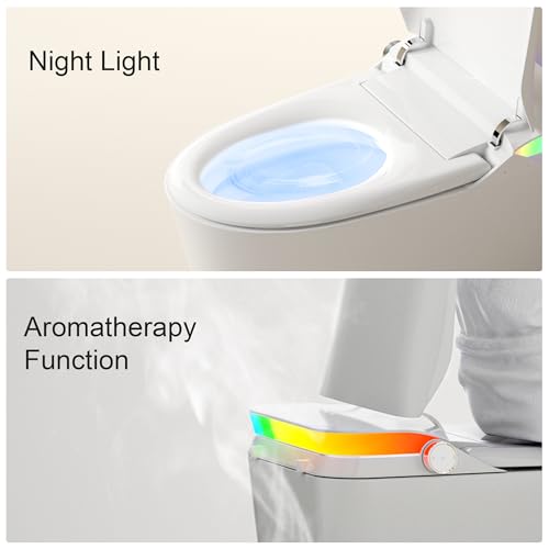 XEK Smart Toilet, One Piece Bidet Toilet for Bathrooms, Toilet with Warm Water Sprayer & Dryer, Foot Sensor Operation, Heated Bidet Seat, Auto Smart Toilet with LED Display