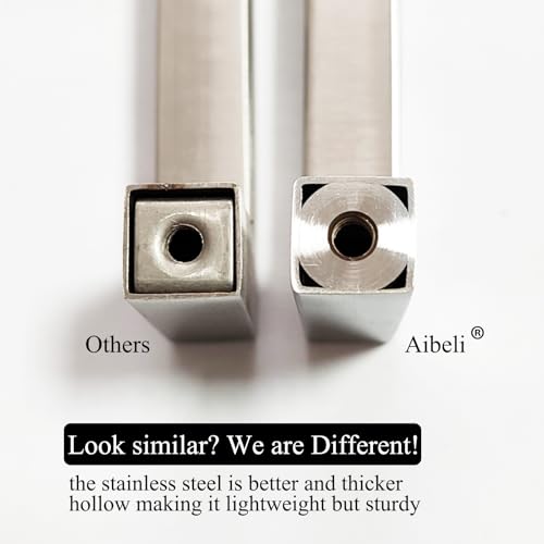Aibeli 20 Pack Kitchen Cabinet Handles 5 Inch Hole Center Ancient Grey Square Cabinet Pulls Grey Drawer Handles Modern Cupboard Handles Stainless Steel Kitchen Cabinet Hardware