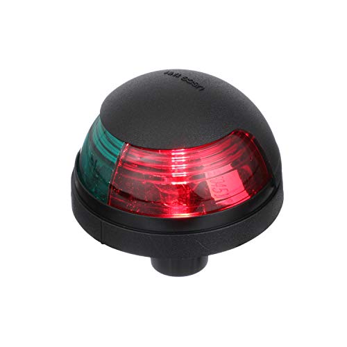 Attwood 5045-7 Bi-Color Combination 1-Mile Sidelights — Deck Mount — for Boats Up to 39.4 Feet, 7-Inch Hard Wire Lead, Black Housing