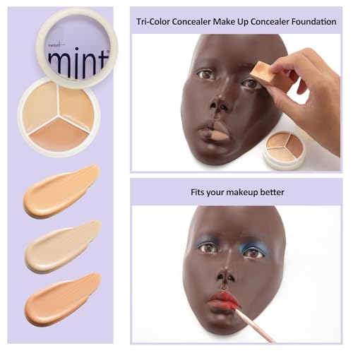 Glinexa Makeup Practice Face, Makeup Mannequin Face, Mannequin Head for Makeup Practice, Newly Upgraded to Be Compatible with Wigs, Suitable for All Makeup Enthusiasts and Artists, Black