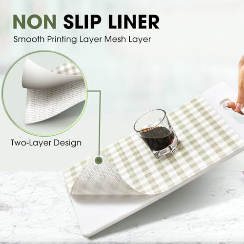 Beautysaid Shelf and Drawer Liner for Ktichen Cabinet, Non Adhesive Non Slip Shelf Paper Waterproof Washable Thickened for Dresser Pantry Shelve Bathroom Protector Liner(Checkered,12 in x 20FT)