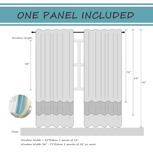 Yancorp Sheer Curtain Semi Bedroom Curtains 63 inches Length Linen Pink Blue Ombre Curtains Rod Pocket Drapes Girls Living Room Mermaid Bedroom Nursery Kids Window Decor, 1 Panel(Pink Blue, 40"x63")