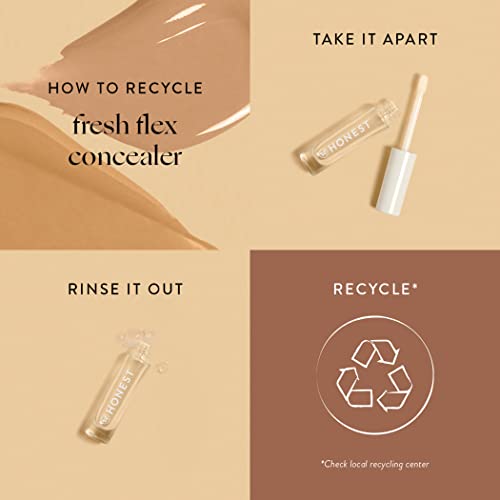 Honest Beauty Fresh Flex Concealer with Niacinamide + Vitamin E + Hyaluronic Acid | Vegan + Cruelty free | Mocha, 0.17 fl oz