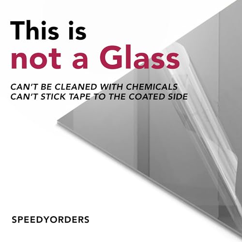 SPEEDYORDERS Two Way Mirror 2 Way Acrylic Mirror Sheet - 2 Way Mirror See Through Mirror - Plexiglass Sheet - Smart Mirror - Two Way Mirror - Made in USA 1/8" 10x10 Inches