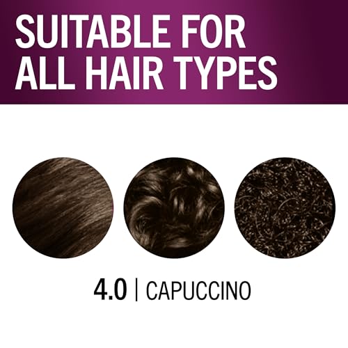Schwarzkopf Keratin Color Permanent Hair Color, 4.0 Cappuccino, 1 Application - Salon Inspired Permanent Hair Dye, for up to 80% Less Breakage vs Untreated Hair and up to 100% Gray Coverage