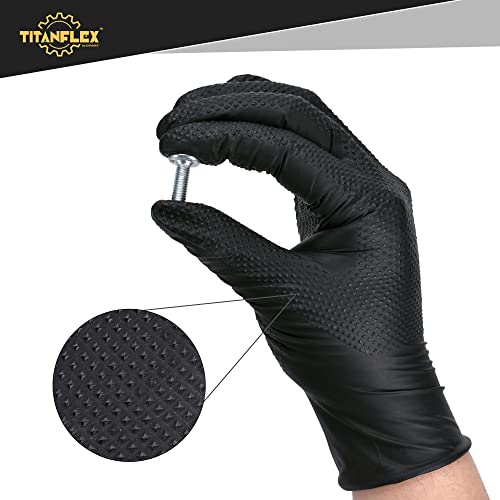 TitanFlex Nitrile Gloves, Black, Small, 100 Count, Protective