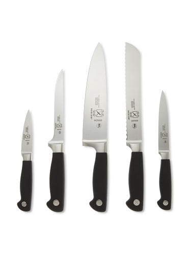 Mercer Culinary M20000 Genesis 6-Piece Forged Knife Block Set, Tempered Glass Block,Black