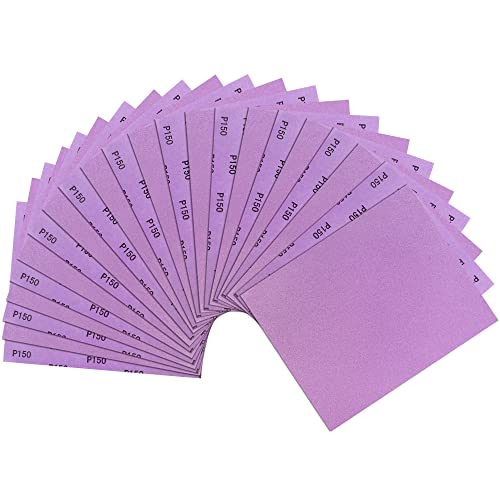LotFancy 60 Grit Sandpaper, 30PCS 9 x 11” White Fused Alumina Wet Dry Sanding Sheets, for Automotive Metal Sanding Polishing, Wood Finishing, Purple