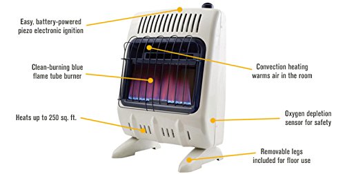 Mr. Heater, Corporation Mr. Heater, 30,000 BTU Vent Free Blue Flame Propane Heater, MHVFB30LPT (Bundle)