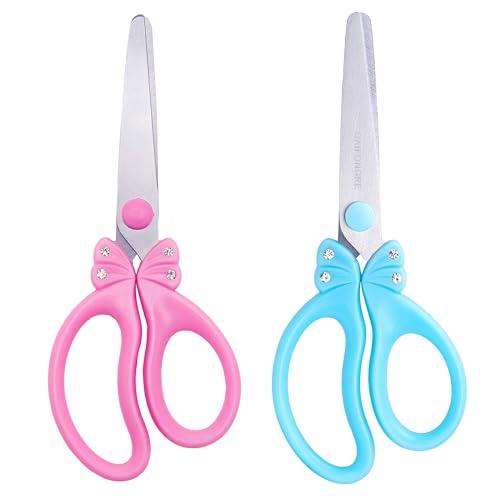 Kids Scissors,Child Scissors,Blunt tip Scissors For Kid,Girls Scissors,Safety Scissors Suitable For Kids Ages 4-8,Girl's gift,Color SET 2