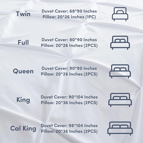 Nestl Teal Duvet Cover Full Size - Soft Double Brushed Duvet Set with Button Closure & Corner Ties, 3 Piece Luxurious Pinch Pleated Duvet Cover Set 80x90 Inches with 2 Pillow Shams