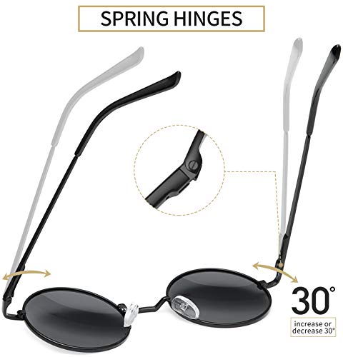 Joopin Round Blue Light Glasses Women Men, Metal Circle Blue Light Blocking Glasses Computer Gaming TV Clear Lens UV400 (Gold)