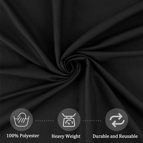 8 Pack Premium Square Tablecloth for Square or Round Table, Washable Bulk Linen Table Cloth Polyester Fabric Table Covers for Wedding Party Reception Banquet Buffet (Black, 52 x 52 Inch)