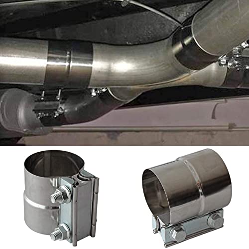 Exhaust Band Clamp 2.5 Inch Joint Exhaust Pipe Muffler Clamp Band 304 Stainless Steel(4 Pack 2.5" Lap Joint Exhaust Clamp)